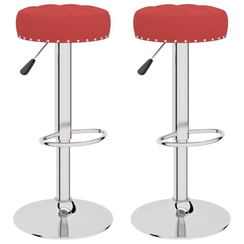 HEFZGDB Barhocker 2 STK. Weinrot Stoff Stuhl Küche Esszimmerstühle Badhocker Modern Badezimmerhocker für Gaststätten Café Wohnzimmer Bars von HEFZGDB