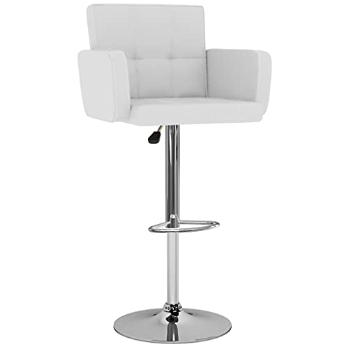 HEFZGDB Barhocker 2 STK. Weiß Kunstleder Bürohocker Schminkstuhl Badhocker Modern Badezimmerhocker für Bars Wohnzimmer Café Gaststätten von HEFZGDB