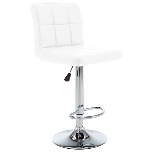HEFZGDB Barhocker 2 STK. Weiß Kunstleder Hocker Klein Schminkstuhl Küchenstühle Modern Badezimmerhocker für Gaststätten Café Bars Wohnzimmer von HEFZGDB