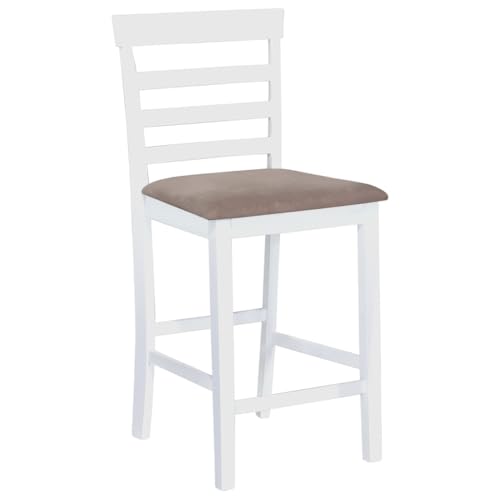 HEFZGDB Barhocker 2 STK. Weiß Stoff Arbeitshocker Barhocker Küche Küchenhocker Stuhl Büro für Café Bars Gaststätten Wohnzimmer von HEFZGDB