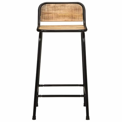 HEFZGDB Barhocker 4 STK. 46x35,5x80 cm Raues Mango Massivholz Bequemer Stuhl Schminkstuhl Küchenstühle Modern Küchenhocker für Gaststätten Bars Café Wohnzimmer von HEFZGDB