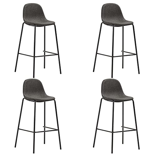HEFZGDB Barhocker 4 STK. Dunkelgrau Stoff Arbeitshocker Barhocker Küche Badhocker Modern Badezimmerhocker für Gaststätten Wohnzimmer Café Bars von HEFZGDB