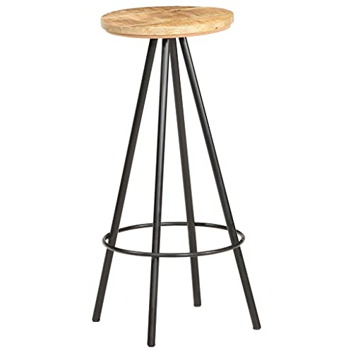 HEFZGDB Barhocker 4 STK. Raues Mangoholz Schminksessel Schminkhocker Esszimmerstühle Küchenhocker für Gaststätten Wohnzimmer Café Bars von HEFZGDB