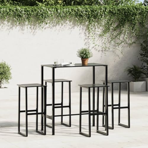 HEFZGDB Barhocker 4 STK. Schwarz 38x38x80 cm Pulverbeschichteter Stahl Kleiner Sessel Essstühle Loungesessel Wohnzimmer Armlehnstuhl für Balkon Terrasse Garten Innenhof von HEFZGDB
