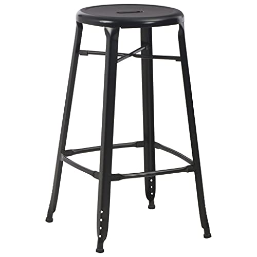 HEFZGDB Barhocker 4 STK. Schwarz Stahl Tresenhocker Schminkstuhl Esszimmerstühle Küchenstuhl für Café Wohnzimmer Gaststätten Bars von HEFZGDB