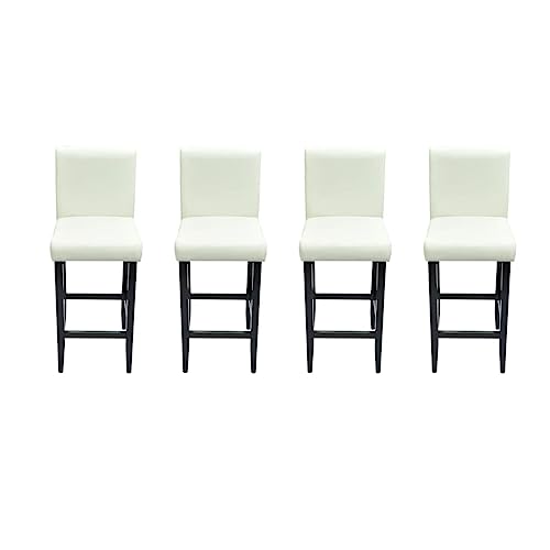 HEFZGDB Barhocker 4 STK. Weiß Kunstleder Schminksessel Barstuhl Esszimmerstühle Küchenstühle Modern für Bars Café Gaststätten Wohnzimmer von HEFZGDB