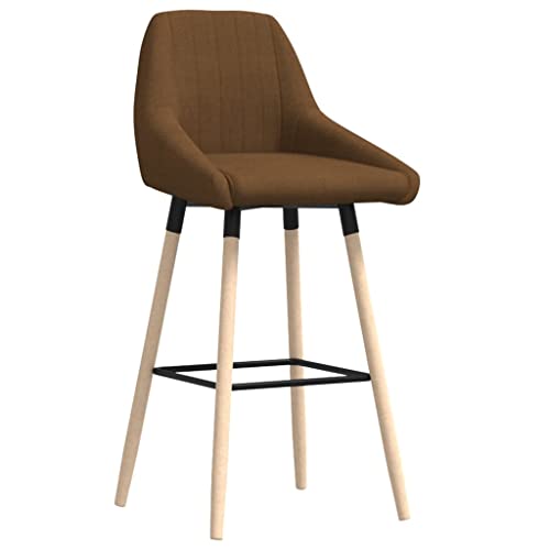 HEFZGDB Barhocker Braun Stoff Bar Chair Barstuhl Esszimmerstühle Küchenstuhl für Bars Café Gaststätten Wohnzimmer von HEFZGDB