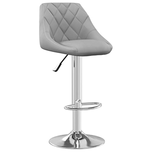 HEFZGDB Barhocker Hellgrau Samt Bürohocker Schminkstuhl Badhocker Modern Badezimmerhocker für Café Bars Gaststätten Wohnzimmer von HEFZGDB
