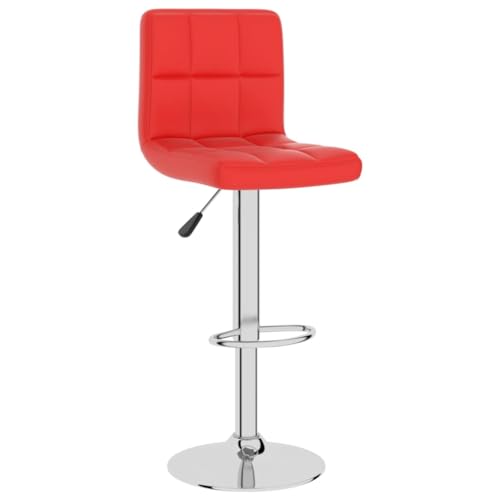 HEFZGDB Barhocker Rot Kunstleder Hocker Klein Schminkstuhl Küchenstühle Modern Badezimmerhocker für Gaststätten Café Bars Wohnzimmer von HEFZGDB