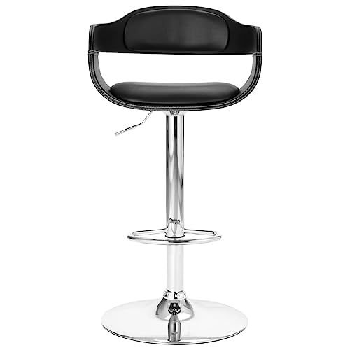 HEFZGDB Barhocker Schwarz Kunstleder Vanity Chair Barstühle Küchenhocker Badhocker Modern für Bars Café Wohnzimmer Gaststätten von HEFZGDB
