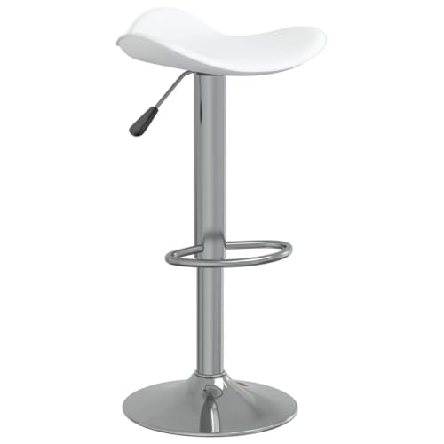 HEFZGDB Barhocker Weiß Verchromter Stahl und Kunstleder Vanity Chair Küchenstühle Modern Küchenhocker Küchenstuhl für Bars Gaststätten Café Wohnzimmer von HEFZGDB