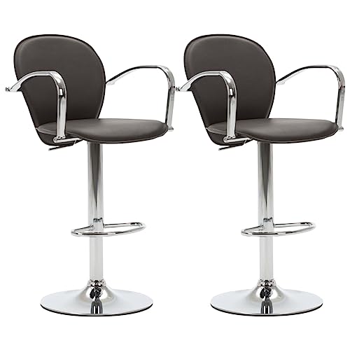 HEFZGDB Barhocker mit Armlehne 2 STK. Braun Kunstleder Stuhl Küche Barstuhl Küchenstuhl Badezimmerhocker für Gaststätten Bars Wohnzimmer Café von HEFZGDB