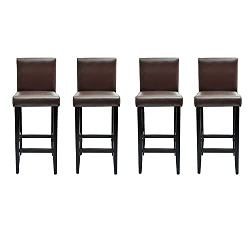 HEFZGDB Barshocker 4 STK. Dunkelbraun Kunstleder Schminksessel Barstuhl Esszimmerstühle Küchenstühle Modern für Bars Café Gaststätten Wohnzimmer von HEFZGDB