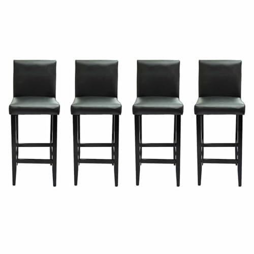 HEFZGDB Barshocker 4 STK. Schwarz Kunstleder Schminksessel Barstuhl Esszimmerstühle Küchenstühle Modern für Bars Café Gaststätten Wohnzimmer von HEFZGDB