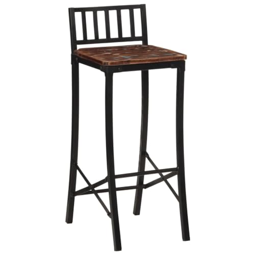 HEFZGDB Barstühle 2 STK. Massives Altholz Arbeitshocker Barstuhl Barstühle Küchenstuhl für Café Wohnzimmer Bars Gaststätten von HEFZGDB