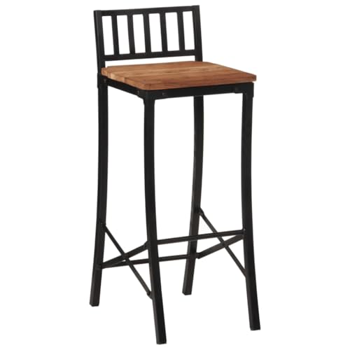 HEFZGDB Barstühle 2 STK. Massivholz Akazie Arbeitshocker Barstuhl Barstühle Küchenstuhl für Café Wohnzimmer Bars Gaststätten von HEFZGDB