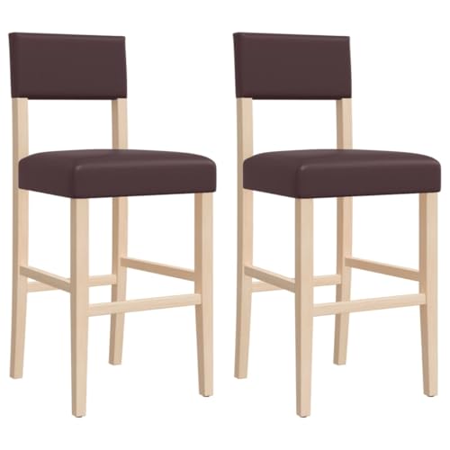 HEFZGDB Barstühle 2 STK. Massivholz Gummibaum und Kunstleder Bar Chair Schminkstuhl Barstühle Badhocker Modern für Gaststätten Bars Café Wohnzimmer HEFZGDB Barstühle 2 STK. Massivholz Gummibaum und Kunstleder Bar Chair Schminkstuhl Barstühle Badhocker Modern für Gaststätten Bars Café Wohnzimmer von HEFZGDB