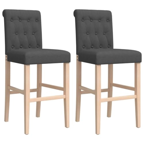 HEFZGDB Barstühle 2 STK. Massivholz Gummibaum und Stoff Stuhl Büro Küchenstühle Modern Badhocker Modern Badezimmerhocker für Café Gaststätten Wohnzimmer Bars von HEFZGDB