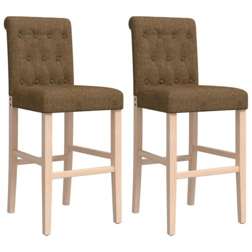 HEFZGDB Barstühle 2 STK. Massivholz Gummibaum und Stoff Stuhl Büro Küchenstühle Modern Badhocker Modern Badezimmerhocker für Café Gaststätten Wohnzimmer Bars von HEFZGDB