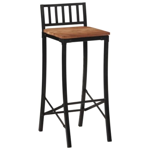 HEFZGDB Barstühle 4 STK. Massivholz Akazie Arbeitshocker Barstuhl Barstühle Küchenstuhl für Café Wohnzimmer Bars Gaststätten von HEFZGDB
