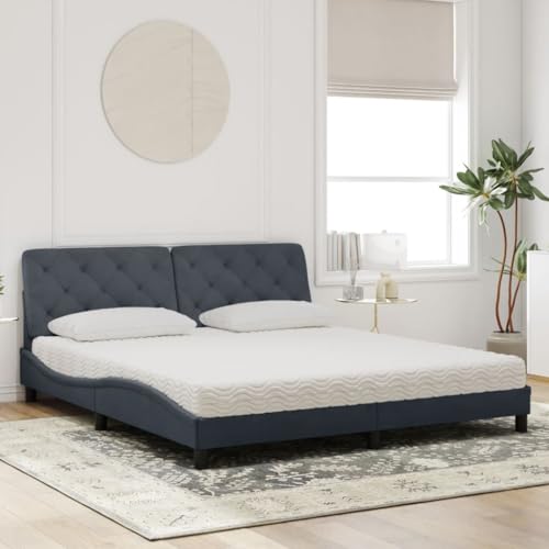 HEFZGDB Bett mit Matratze Dunkelgrau 180x200 cm Samt Jugendbett Bettgestell Familienbett Bettrahmen für Wohnbereich Schlafzimmer Herberge Gästezimmer HEFZGDB Bett mit Matratze Dunkelgrau 180x200 cm Samt Jugendbett Bettgestell Familienbett Bettrahmen für Wohnbereich Schlafzimmer Herberge Gästezimmer von HEFZGDB