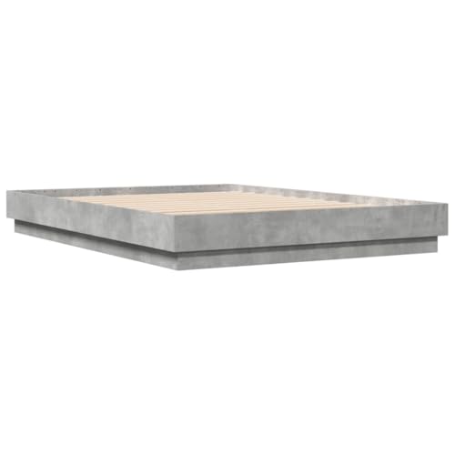 HEFZGDB Bettgestell Betongrau 120x200 cm Holzwerkstoff Double Bed Gästebett Bettgestell Bettrahmen für Schlafzimmer Wohnbereich Gästezimmer Herberge von HEFZGDB