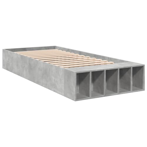 HEFZGDB Bettgestell Betongrau 90x190 cm Holzwerkstoff Bette Gästebett Bed Frame Doppelbett für Herberge Gästezimmer Wohnbereich Schlafzimmer von HEFZGDB