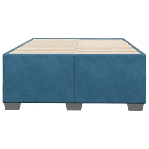 HEFZGDB Bettgestell Blau 120x190 cm Samt Single Bed Familienbett Einzelbetten Doppelbett für Herberge Gästezimmer Schlafzimmer Wohnbereich von HEFZGDB