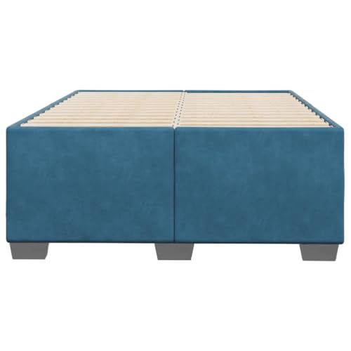 HEFZGDB Bettgestell Blau 120x200 cm Samt Single Bed Familienbett Einzelbetten Doppelbett für Herberge Gästezimmer Schlafzimmer Wohnbereich von HEFZGDB