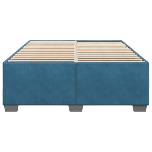 HEFZGDB Bettgestell Blau 140x200 cm Samt Single Bed Familienbett Einzelbetten Doppelbett für Herberge Gästezimmer Schlafzimmer Wohnbereich HEFZGDB Bettgestell Blau 140x200 cm Samt Single Bed Familienbett Einzelbetten Doppelbett für Herberge Gästezimmer Schlafzimmer Wohnbereich von HEFZGDB