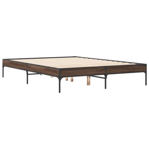HEFZGDB Bettgestell Braun Eichen-Optik 120x200 cm Holzwerkstoff Metall Guest Bed Gästebett Bettgestell Einzelbetten für Gästezimmer Schlafzimmer Wohnbereich Herberge HEFZGDB Bettgestell Braun Eichen-Optik 120x200 cm Holzwerkstoff Metall Guest Bed Gästebett Bettgestell Einzelbetten für Gästezimmer Schlafzimmer Wohnbereich Herberge von HEFZGDB