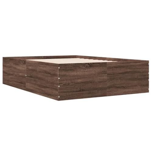 HEFZGDB Bettgestell Braun Eichen-Optik 135x190 cm Holzwerkstoff Jugendbett Bed Frame Familienbett Einzelbetten für Herberge Gästezimmer Schlafzimmer Wohnbereich HEFZGDB Bettgestell Braun Eichen-Optik 135x190 cm Holzwerkstoff Jugendbett Bed Frame Familienbett Einzelbetten für Herberge Gästezimmer Schlafzimmer Wohnbereich von HEFZGDB