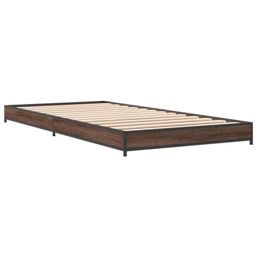 HEFZGDB Bettgestell Braun Eichen-Optik 75x190 cm Holzwerkstoff Metall Bette Gästebett Bed Frame Einzelbetten für Schlafzimmer Gästezimmer Wohnbereich Herberge HEFZGDB Bettgestell Braun Eichen-Optik 75x190 cm Holzwerkstoff Metall Bette Gästebett Bed Frame Einzelbetten für Schlafzimmer Gästezimmer Wohnbereich Herberge von HEFZGDB