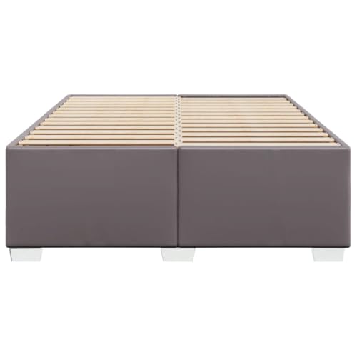 HEFZGDB Bettgestell Grau 160x200 cm Kunstleder Single Bed Gästebett Doppelbett Einzelbett für Wohnbereich Gästezimmer Schlafzimmer Herberge HEFZGDB Bettgestell Grau 160x200 cm Kunstleder Single Bed Gästebett Doppelbett Einzelbett für Wohnbereich Gästezimmer Schlafzimmer Herberge von HEFZGDB