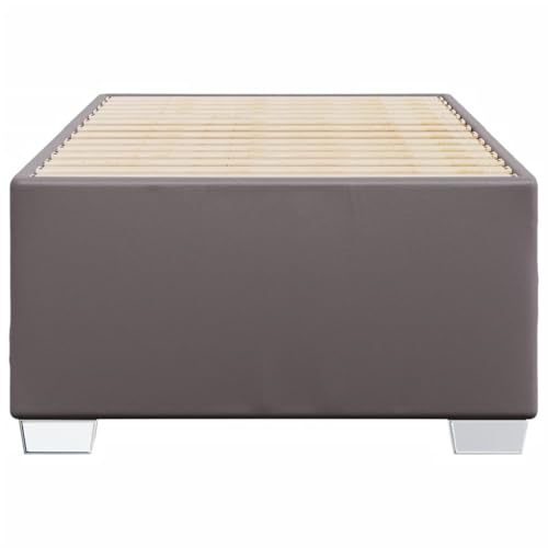 HEFZGDB Bettgestell Grau 90x190 cm Kunstleder Single Bed Gästebett Doppelbett Einzelbett für Wohnbereich Gästezimmer Schlafzimmer Herberge von HEFZGDB