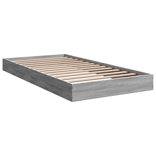 HEFZGDB Bettgestell Grau Sonoma 100x200 cm Holzwerkstoff Jugendbett Bed Frame Familienbett Einzelbetten für Herberge Gästezimmer Schlafzimmer Wohnbereich HEFZGDB Bettgestell Grau Sonoma 100x200 cm Holzwerkstoff Jugendbett Bed Frame Familienbett Einzelbetten für Herberge Gästezimmer Schlafzimmer Wohnbereich von HEFZGDB