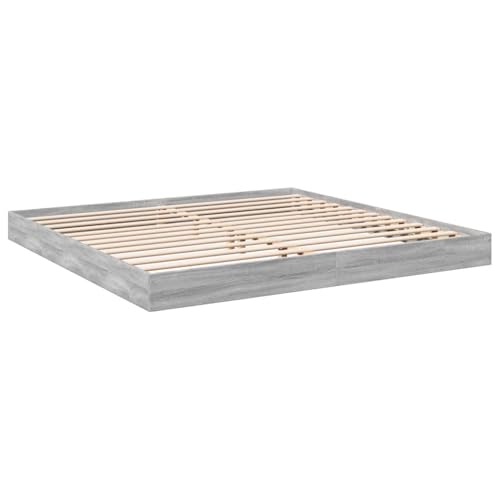 HEFZGDB Bettgestell Grau Sonoma 200x200 cm Holzwerkstoff Jugendbett Bed Frame Familienbett Einzelbetten für Herberge Gästezimmer Schlafzimmer Wohnbereich HEFZGDB Bettgestell Grau Sonoma 200x200 cm Holzwerkstoff Jugendbett Bed Frame Familienbett Einzelbetten für Herberge Gästezimmer Schlafzimmer Wohnbereich von HEFZGDB