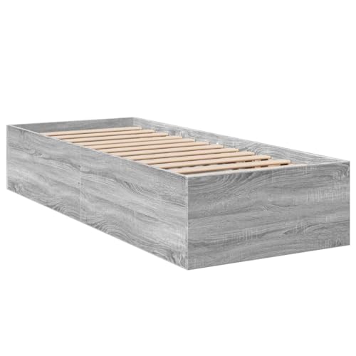HEFZGDB Bettgestell Grau Sonoma 75x190 cm Holzwerkstoff Jugendbett Bed Frame Familienbett Einzelbetten für Herberge Gästezimmer Schlafzimmer Wohnbereich HEFZGDB Bettgestell Grau Sonoma 75x190 cm Holzwerkstoff Jugendbett Bed Frame Familienbett Einzelbetten für Herberge Gästezimmer Schlafzimmer Wohnbereich von HEFZGDB