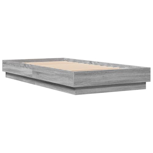 HEFZGDB Bettgestell Grau Sonoma 90x190 cm Holzwerkstoff Ehebett Gästebett Einzelbetten Bettrahmen für Gästezimmer Wohnbereich Schlafzimmer Herberge HEFZGDB Bettgestell Grau Sonoma 90x190 cm Holzwerkstoff Ehebett Gästebett Einzelbetten Bettrahmen für Gästezimmer Wohnbereich Schlafzimmer Herberge von HEFZGDB