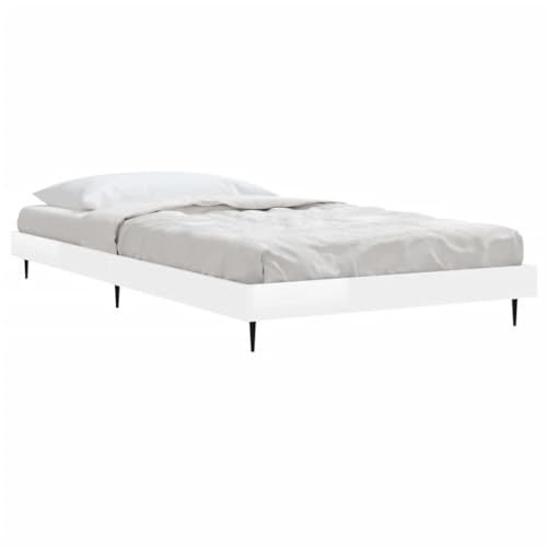 HEFZGDB Bettgestell Hochglanz-Weiß 90x190 cm Holzwerkstoff Jugendbett Bettgestell Bed Frame Bettrahmen für Wohnbereich Gästezimmer Schlafzimmer Herberge HEFZGDB Bettgestell Hochglanz-Weiß 90x190 cm Holzwerkstoff Jugendbett Bettgestell Bed Frame Bettrahmen für Wohnbereich Gästezimmer Schlafzimmer Herberge von HEFZGDB