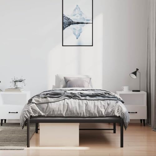 HEFZGDB Bettgestell Metall Schwarz 100x200 cm Single Bed Gästebett Einzelbetten Einzelbett für Gästezimmer Herberge Schlafzimmer Wohnbereich HEFZGDB Bettgestell Metall Schwarz 100x200 cm Single Bed Gästebett Einzelbetten Einzelbett für Gästezimmer Herberge Schlafzimmer Wohnbereich von HEFZGDB