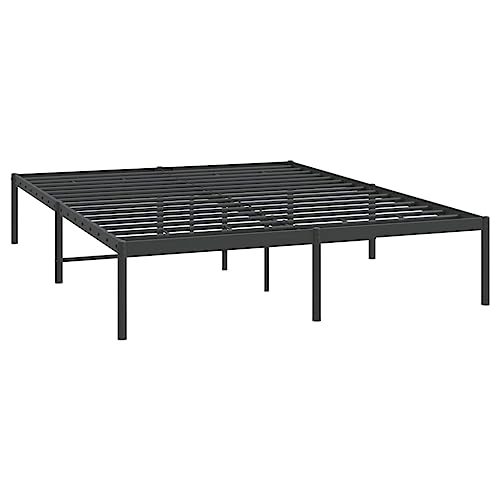 HEFZGDB Bettgestell Metall Schwarz 160x200 cm Single Bed Gästebett Einzelbetten Einzelbett für Gästezimmer Herberge Schlafzimmer Wohnbereich von HEFZGDB