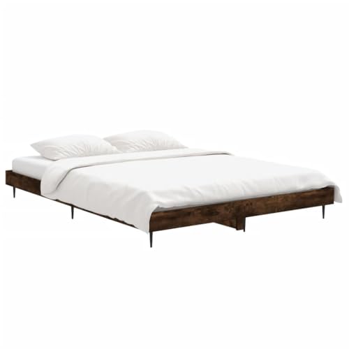 HEFZGDB Bettgestell Räuchereiche 135x190 cm Holzwerkstoff Jugendbett Bettgestell Bed Frame Bettrahmen für Wohnbereich Gästezimmer Schlafzimmer Herberge HEFZGDB Bettgestell Räuchereiche 135x190 cm Holzwerkstoff Jugendbett Bettgestell Bed Frame Bettrahmen für Wohnbereich Gästezimmer Schlafzimmer Herberge von HEFZGDB