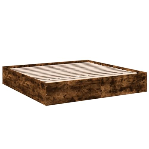 HEFZGDB Bettgestell Räuchereiche 200x200 cm Holzwerkstoff Jugendbett Bed Frame Familienbett Einzelbetten für Herberge Gästezimmer Schlafzimmer Wohnbereich HEFZGDB Bettgestell Räuchereiche 200x200 cm Holzwerkstoff Jugendbett Bed Frame Familienbett Einzelbetten für Herberge Gästezimmer Schlafzimmer Wohnbereich von HEFZGDB