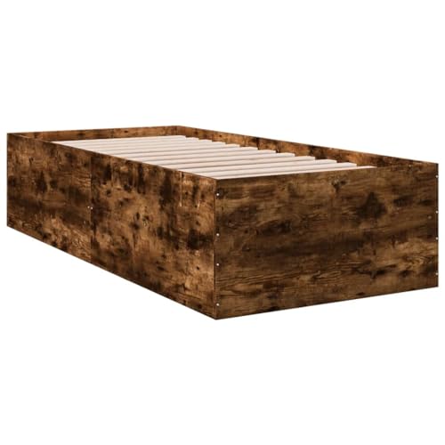 HEFZGDB Bettgestell Räuchereiche 90x200 cm Holzwerkstoff Jugendbett Bed Frame Familienbett Einzelbetten für Herberge Gästezimmer Schlafzimmer Wohnbereich HEFZGDB Bettgestell Räuchereiche 90x200 cm Holzwerkstoff Jugendbett Bed Frame Familienbett Einzelbetten für Herberge Gästezimmer Schlafzimmer Wohnbereich von HEFZGDB