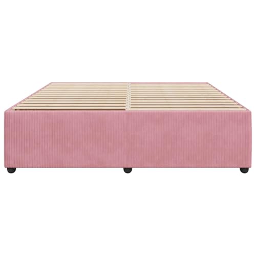 HEFZGDB Bettgestell Rosa 200x200 cm Samt Einzelbett Bed Frame Doppelbett Bettrahmen für Gästezimmer Herberge Wohnbereich Schlafzimmer HEFZGDB Bettgestell Rosa 200x200 cm Samt Einzelbett Bed Frame Doppelbett Bettrahmen für Gästezimmer Herberge Wohnbereich Schlafzimmer von HEFZGDB