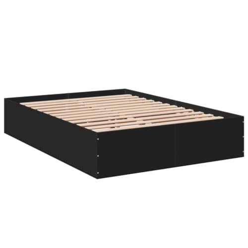 HEFZGDB Bettgestell Schwarz 120x190 cm Holzwerkstoff Jugendbett Bed Frame Familienbett Einzelbetten für Herberge Gästezimmer Schlafzimmer Wohnbereich von HEFZGDB