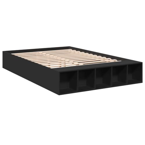 HEFZGDB Bettgestell Schwarz 120x200 cm Holzwerkstoff Bette Gästebett Bed Frame Doppelbett für Herberge Gästezimmer Wohnbereich Schlafzimmer HEFZGDB Bettgestell Schwarz 120x200 cm Holzwerkstoff Bette Gästebett Bed Frame Doppelbett für Herberge Gästezimmer Wohnbereich Schlafzimmer von HEFZGDB