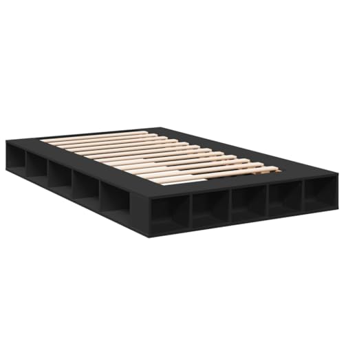 HEFZGDB Bettgestell Schwarz 120x200 cm Holzwerkstoff Jugendbett Gästebett Familienbett Einzelbett für Herberge Gästezimmer Schlafzimmer Wohnbereich HEFZGDB Bettgestell Schwarz 120x200 cm Holzwerkstoff Jugendbett Gästebett Familienbett Einzelbett für Herberge Gästezimmer Schlafzimmer Wohnbereich von HEFZGDB