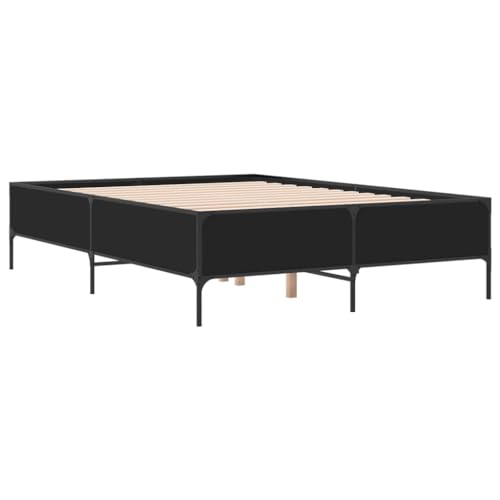 HEFZGDB Bettgestell Schwarz 120x200 cm Holzwerkstoff und Metall Guest Bed Gästebett Bettgestell Einzelbetten für Gästezimmer Schlafzimmer Wohnbereich Herberge HEFZGDB Bettgestell Schwarz 120x200 cm Holzwerkstoff und Metall Guest Bed Gästebett Bettgestell Einzelbetten für Gästezimmer Schlafzimmer Wohnbereich Herberge von HEFZGDB